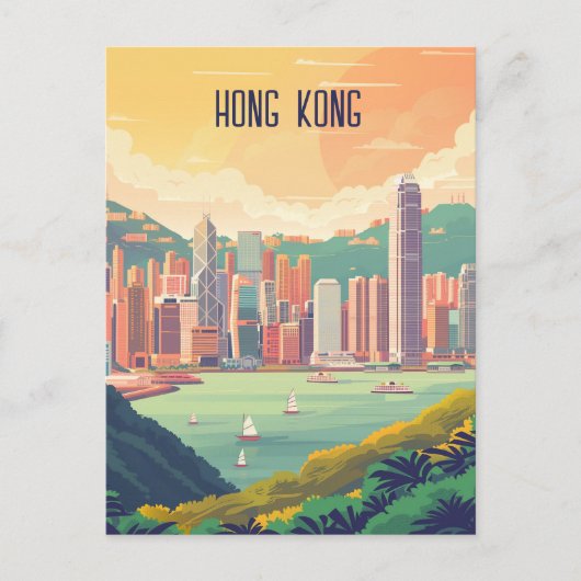 Reizen naar Hong Kong Briefkaart (Voorkant)