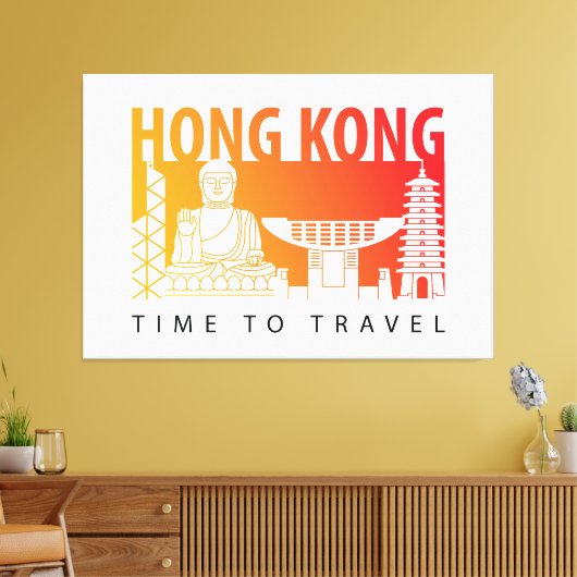 Reizen naar Hong Kong Canvas Afdruk (Insitu (Woonkamer))