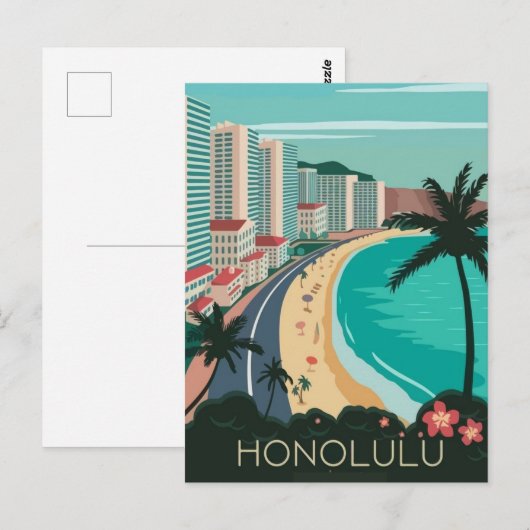 Reizen naar Honolulu Briefkaart (Voorkant / Achterkant)
