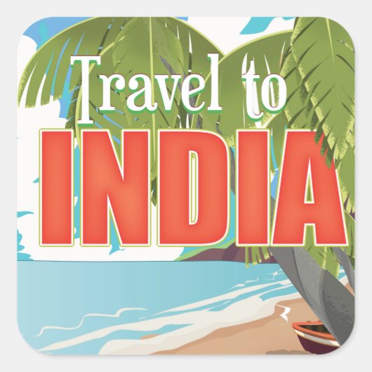 Reizen naar India-reisposter Vierkante Sticker (Voorkant)