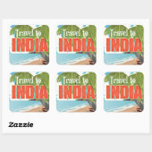 Reizen naar India-reisposter Vierkante Sticker (Vel)