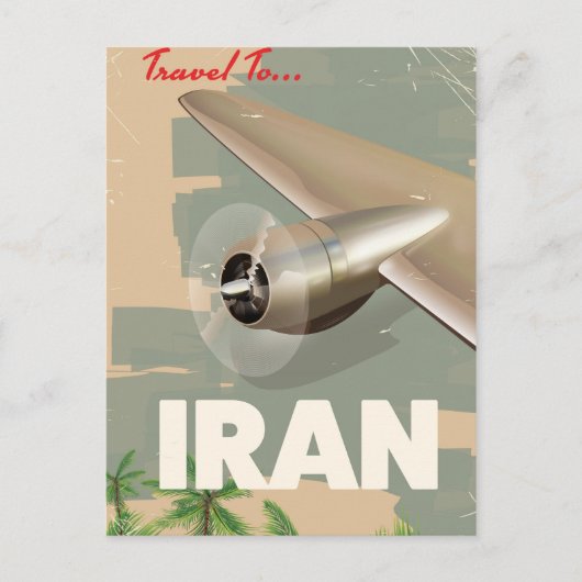 reizen naar Iran vintage-poster Briefkaart (Voorkant)