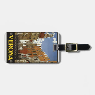 Reizen naar Italië - Verona Vintage Poster Bagagelabel