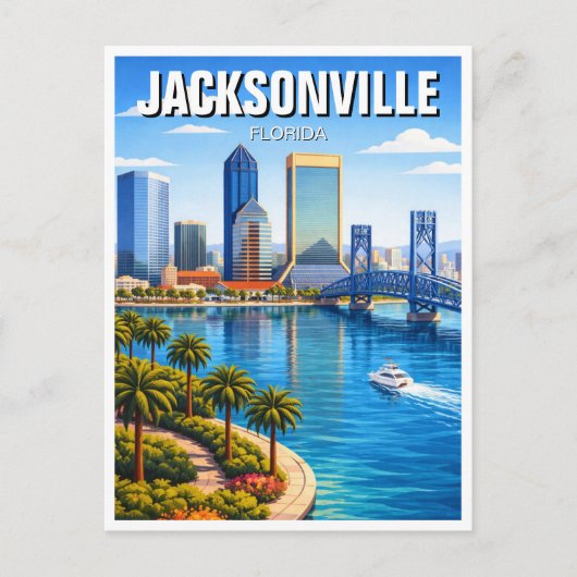 Reizen naar Jacksonville Florida Briefkaart (Voorkant)
