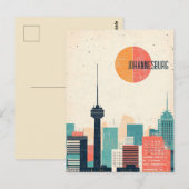 Reizen naar Johannesburg Zuid-Afrika Briefkaart (Voorkant / Achterkant)