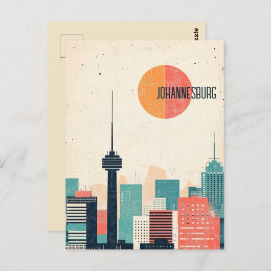 Reizen naar Johannesburg Zuid-Afrika Briefkaart (Voorkant / Achterkant)