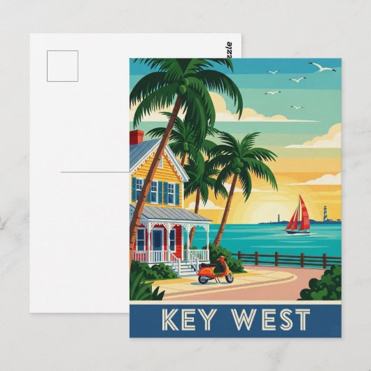 Reizen naar Key West Florida Briefkaart (Voorkant / Achterkant)