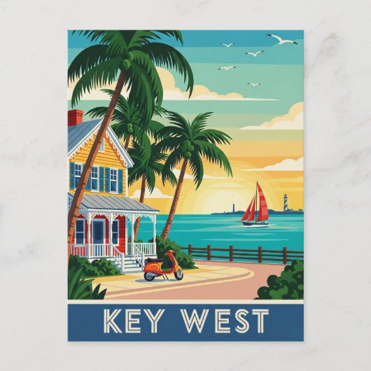 Reizen naar Key West Florida Briefkaart (Voorkant)