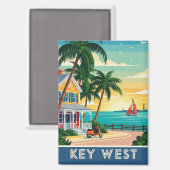 Reizen naar Key West Florida Magneet (Voorkant / Achterkant)