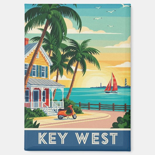 Reizen naar Key West Florida Magneet (Voorkant)