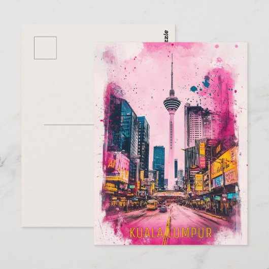 Reizen naar Kuala Lumpur Maleisië Briefkaart (Voorkant / Achterkant)