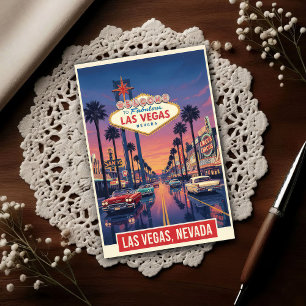 Reizen naar Las Vegas in de jaren 60 Briefkaart