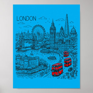 Reizen naar Londen Engeland Ontmoet in Londen Poster