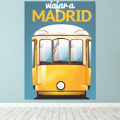 Reizen naar Madrid vintage vakantieposter Canvas Afdruk (Insitu (Houten vloer))