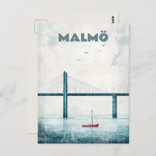 Reizen naar Malmö Zweden Briefkaart (Voorkant / Achterkant)