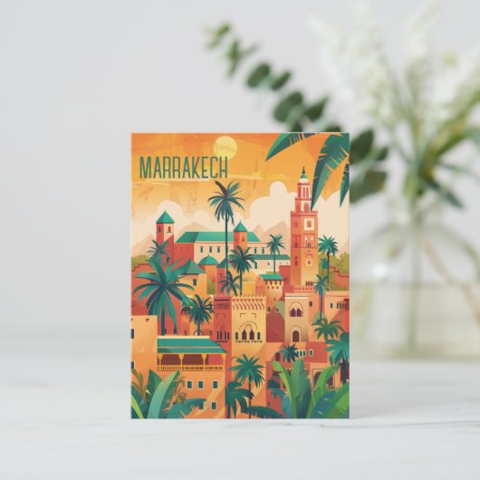 Reizen naar Marrakech Briefkaart (Staand voorkant)
