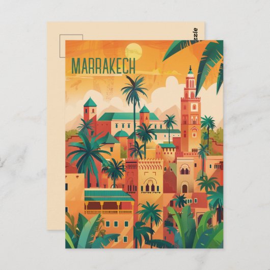 Reizen naar Marrakech Briefkaart (Voorkant / Achterkant)