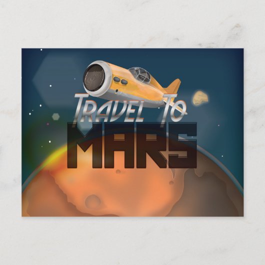 Reizen naar Mars Briefkaart (Voorkant)