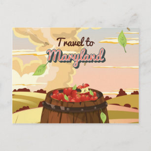 Reizen naar Maryland-reisposter Briefkaart