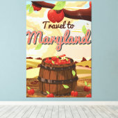 Reizen naar Maryland-reisposter Canvas Afdruk (Insitu (Houten vloer))