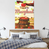 Reizen naar Maryland-reisposter Canvas Afdruk (Insitu (Slaapkamer))