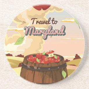 Reizen naar Maryland reisposter Zandsteen Onderzetter