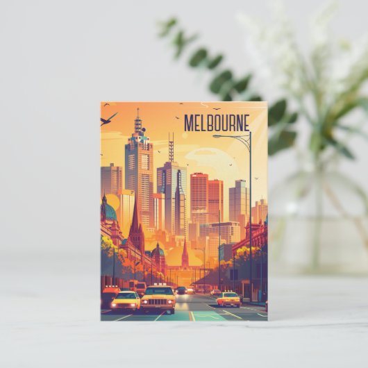 Reizen naar Melbourne Briefkaart (Staand voorkant)