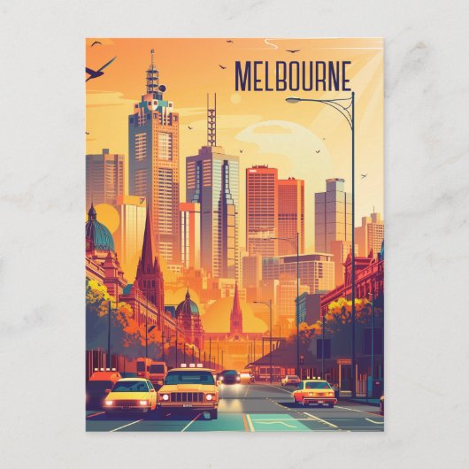 Reizen naar Melbourne Briefkaart (Voorkant)