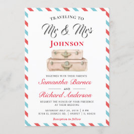 Reizen naar Mr en Mrs Travel Bestemming Bruiloft Kaart