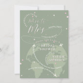 Reizen naar Mrs Sage Green Petals Bruidsdouche Kaart (Voorkant)