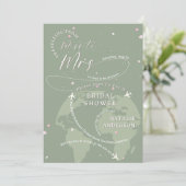 Reizen naar Mrs Sage Green Petals Bruidsdouche Kaart (Staand voorkant)