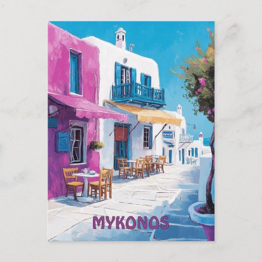Reizen naar Mykonos Griekenland Briefkaart (Voorkant)