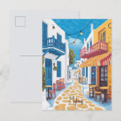 Reizen naar Mykonos Griekenland Briefkaart (Voorkant / Achterkant)