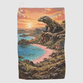 Reizen naar Nationaal Park Komodo-eiland in vintag Golfhanddoek