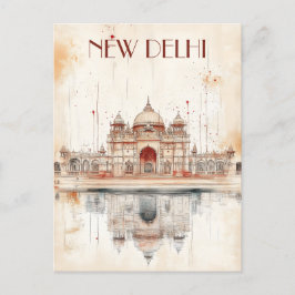 Reizen naar New Delhi India Briefkaart