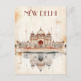 Reizen naar New Delhi India Briefkaart