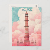 Reizen naar New Delhi India Briefkaart (Voorkant / Achterkant)