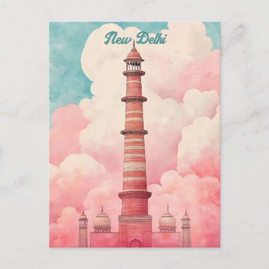 Reizen naar New Delhi India Briefkaart (Voorkant)