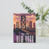 Reizen naar New York Aankondigingskaart (Staand voorkant)