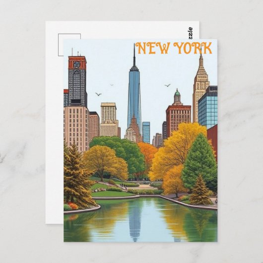  reizen naar New York City Central Park Briefkaart (Voorkant / Achterkant)
