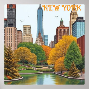 reizen naar New York City Central Park Folie Afdrukken