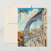 Reizen naar Porto Portugal Briefkaart (Voorkant / Achterkant)
