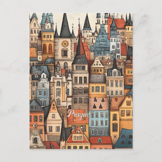 Reizen naar Praag Tsjechië Briefkaart (Voorkant)