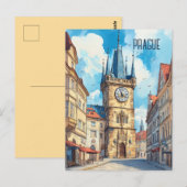 Reizen naar Praag Tsjechië Briefkaart (Voorkant / Achterkant)