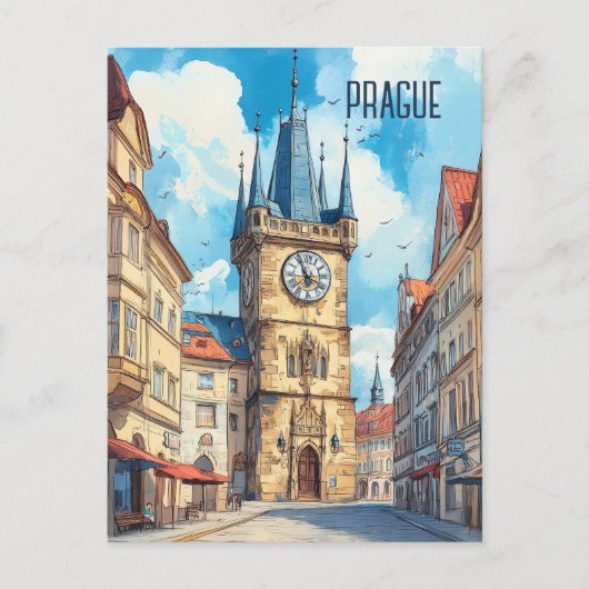Reizen naar Praag Tsjechië Briefkaart (Voorkant)
