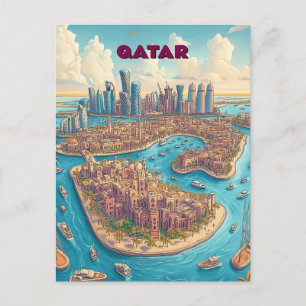 Reizen naar Qatar Briefkaart