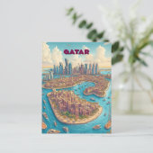 Reizen naar Qatar Briefkaart (Staand voorkant)