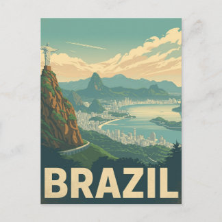 Reizen naar Rio de Janeiro Brazilië Vintage Briefkaart