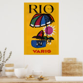 Reizen naar Rio de Janeiro in vintage stijl Poster (Keuken)