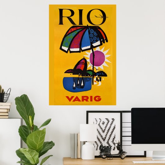 Reizen naar Rio de Janeiro in vintage stijl Poster (Thuiskantoor)